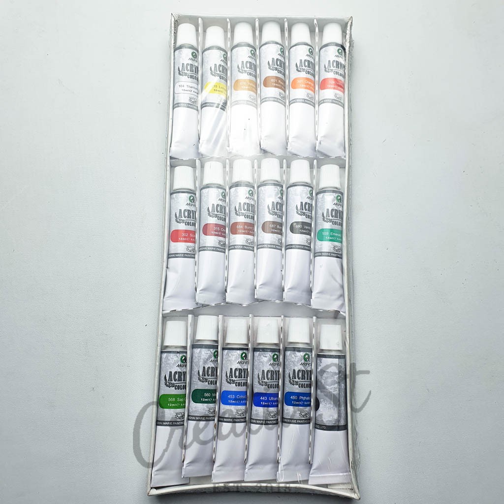 

HJK MARIES Cat Acrylic Color 18 Warna 818B Set Paint Cat Lukis Akrilik