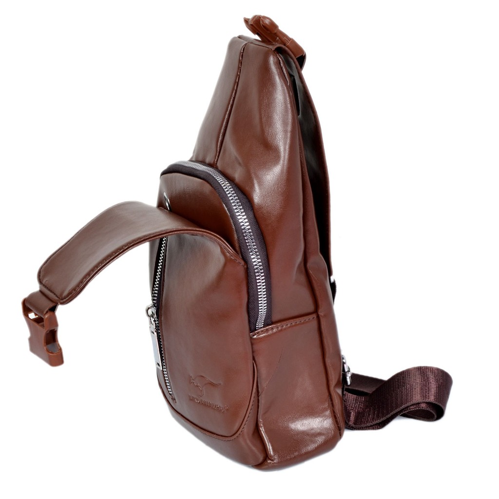 Tas Selempang Dada Kulit Imitasi Pria Import 7060/ 661