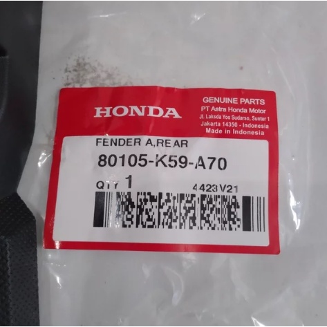 FENDER A REAR SLEBOR SELEBOR SPAKBOR BELAKANG NEW VARIO 125 150 FI ESP SMART KEY LESS 2018 ORI ORIGINAL HONDA AHM HGP ASLI 80105-K59-A70