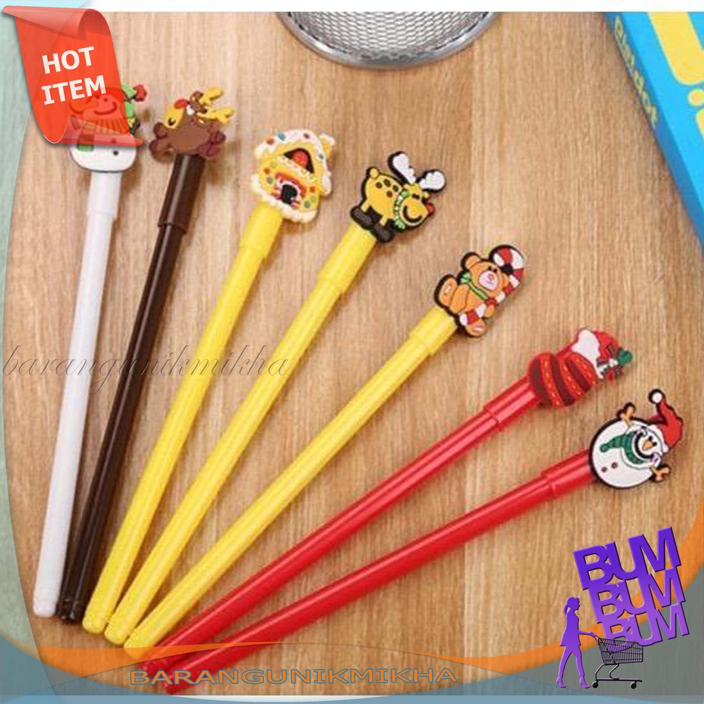

Bolpoin Karakter Tema HARI NATAL / Bolpoin Kartun CHRISTMAS / Pulpen Gel 0,38 mm Motif Santa NATAL