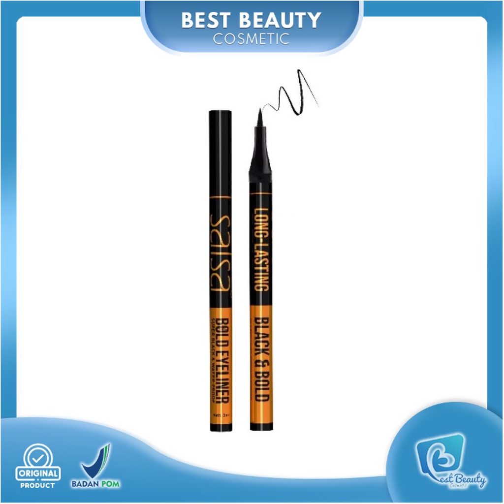 ★ BB ★ SALSA Bold Eyeliner 3ml - Super Black Waterproof Pen Eyeliner