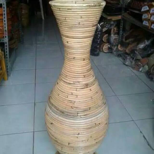 vas rotan  tinggi pot  rotan  bunga 75 cm Shopee Indonesia