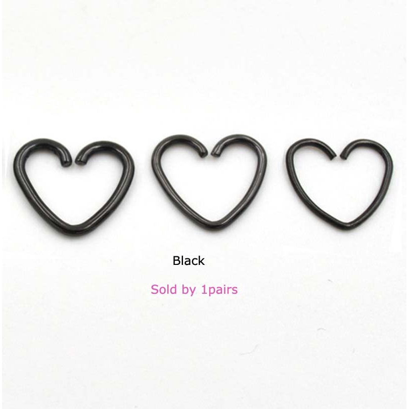 A pairs 16G Heart Shape Daith Earring Cartiliage Piercing