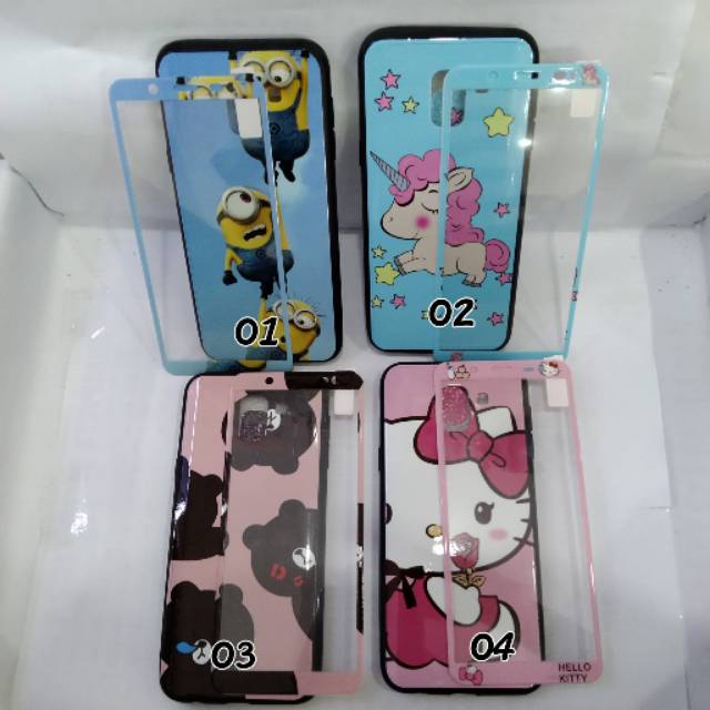 Softcase gambar + anti gores kaca samsung J6