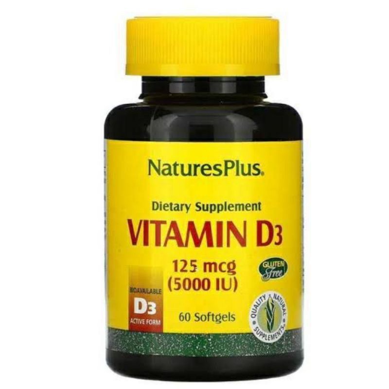 Natures Plus Vitamin D3 5000IU 5000 IU 60 Softgels
