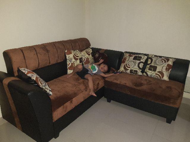 Sofa L Putus Minimalis + Meja (harga Obral)