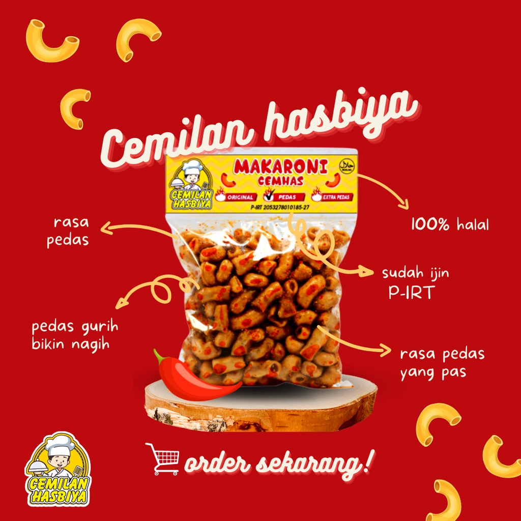 Makaroni cemhas isi 5pcs,makaroni cemhas tasikmalaya,makaroni bantet tasikmalaya,snack makanan ringan pedas gurih,camilan pedas