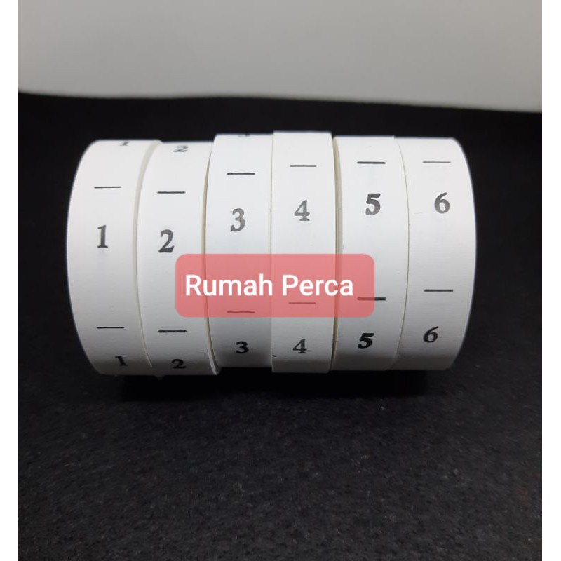 LABEL SIZE ANGKA PER ROLL / LABEL BAJU SABLON