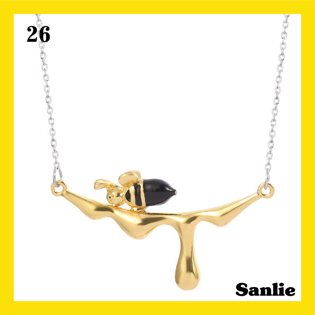 Sanlie Kalung Titanium Wanita Korea  Kalung Liontin Fashion Murah Model Lebah 26