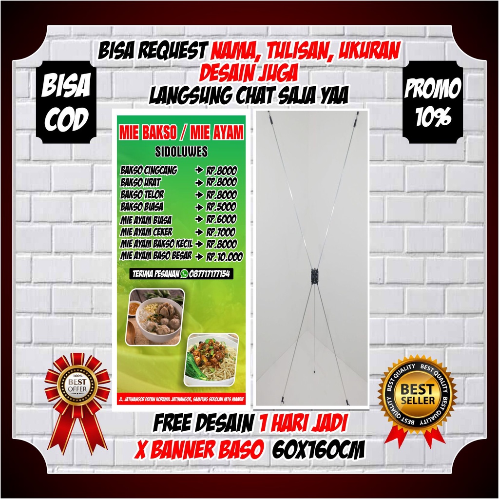 Spanduk Banner Bakso Mie Ayam/ Spanduk Daftar Harga Bakso & Mie Ayam Backdroup Spanduk Bakso Spanduk