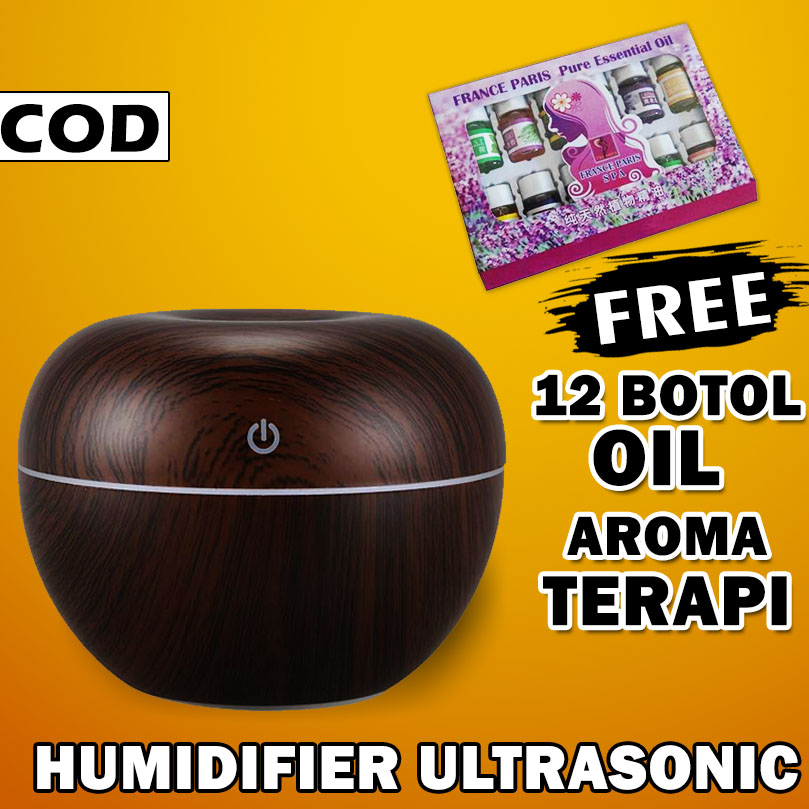 Humidifier Diffuser Aromaterapi Essential Oil Aromatherapy Disfuser Ultrasonic Pelembab Udara Pengharum Ruangan-Donat - Coklat