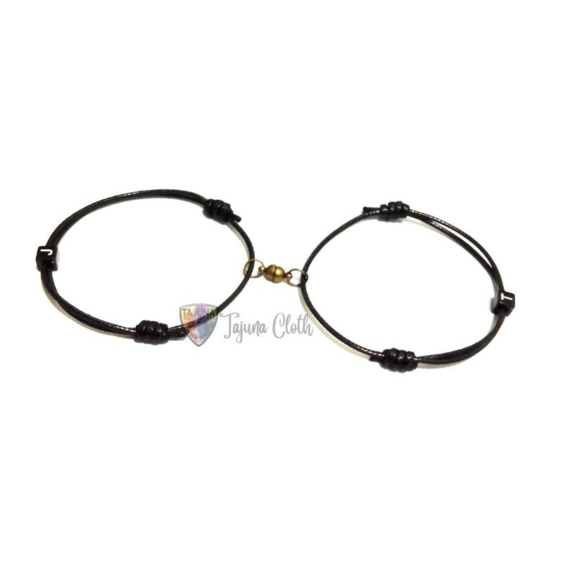 satu pasang gelang cauple/ pasangan/gelang persahabatan/gelang magnet bisa custom inisial atau nama