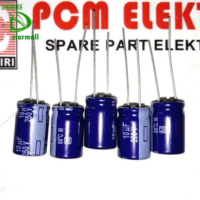 10 250 V 10Uf 250V Volt Elco Capacitor Panasonic Matsushita Original Pcmelebik54 Ayo Beli