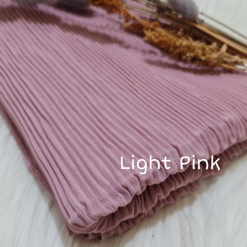 Pashmina Plisket Lidi Full Premium 180X75 CM By Milanda Mode-LightPink