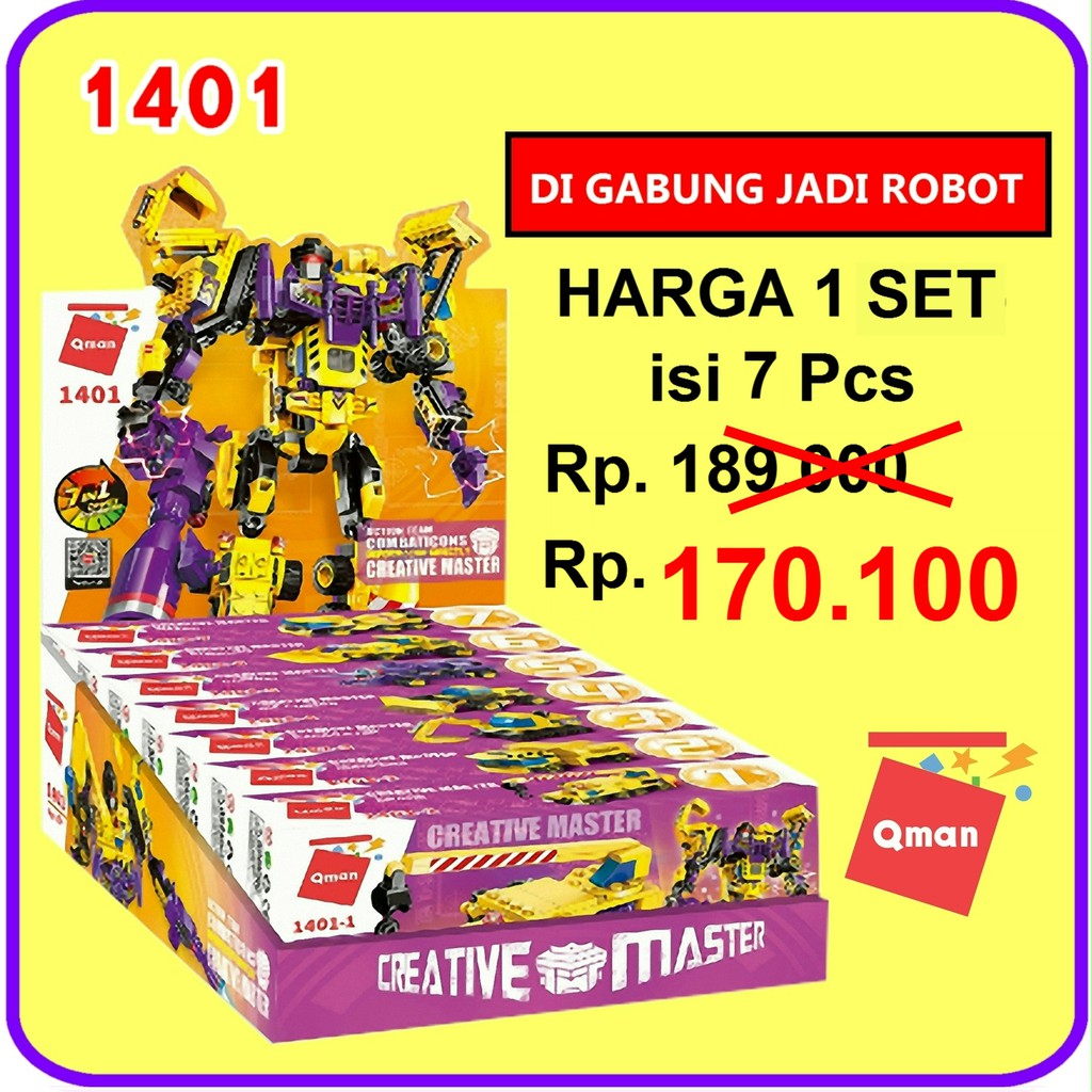 MAINAN QMAN BRICKS LEGO 1401 (1 SET) CREATIVE MASTER