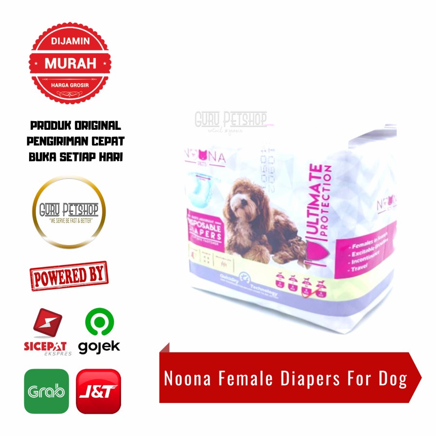 Noona Pets Female Diapers For Dogs Popok Pampers Anjing Betina