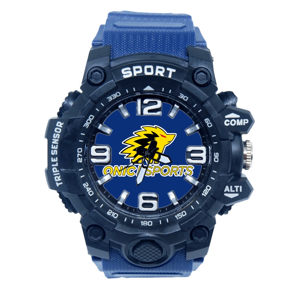 Jam Tangan Sport Cowok Anti Air Logo Mobile Legends Team EVOS / RRQ / Onic Blue Navy