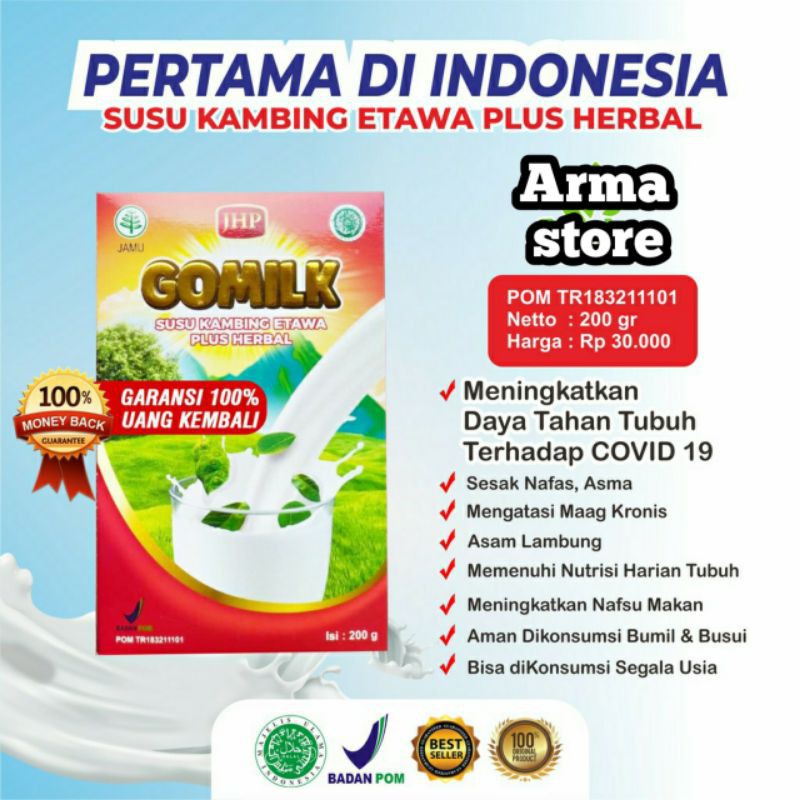 

CALSGOAT/GOMILK/PRIMAMILK/PROVITMILK SUSU KAMBING PLUS HERBAL SEGUDANG MANFAAT