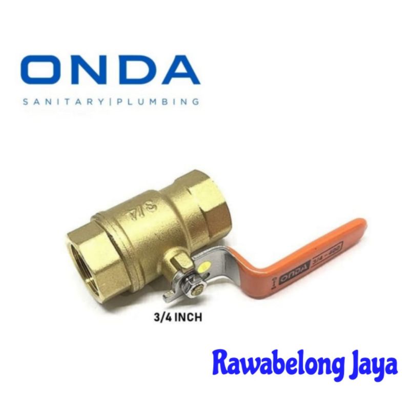 BALLVALVE ONDA 3/4" BRASS /STOPKRAN KUNINGAN