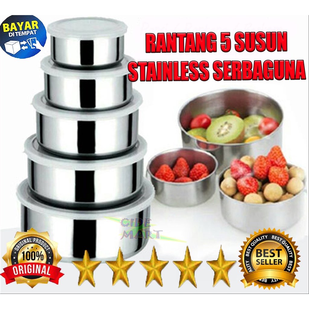 Rantang Stainless 5 Susun Rantang Susun Stainlesss Protect Box Kotak Bekal Susun