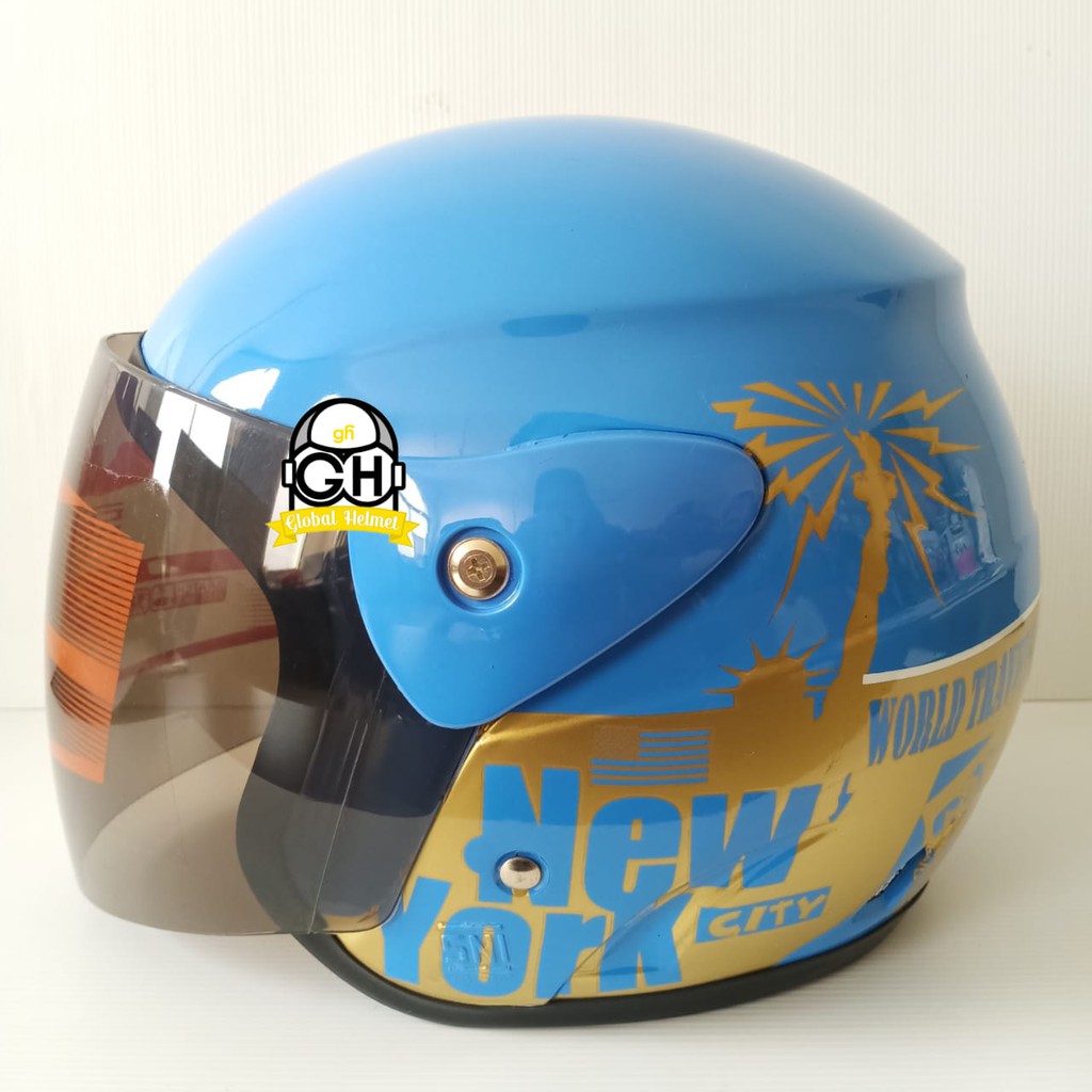 HELM EVOLUTION PARIS BLUE HALF FACE MURAH MODEL GM EVO