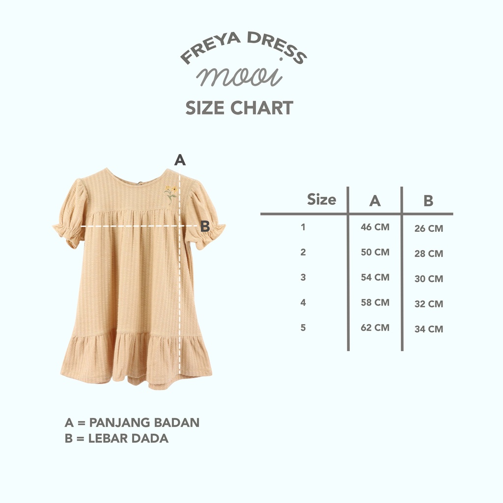 Mooi Dress Freya Dress / Anak Perempuan (Tersedia varian warna dan ukuran)