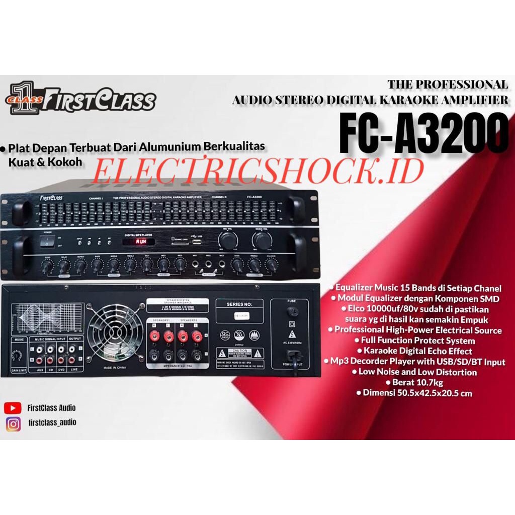 AMPLIFIER KARAOKE FIRSTCLASS FC A3200 / FIRST CLASS FCA3200 BLUETOOTH