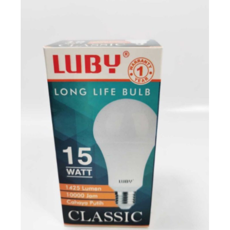 Luby Classic 15W Lampu Bohlam LED 15 Watt Bulb PUTIH Garansi 1 Tahun