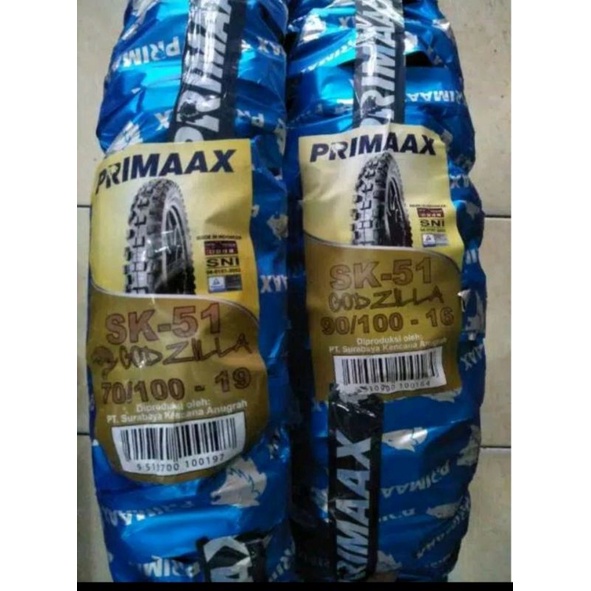 BAN CROSS SEPASANG BAN LUAR DALAM RING 19 16  DAN RING 21 18 RING 19 16 UKURAN  70/100 RING 19 90/10