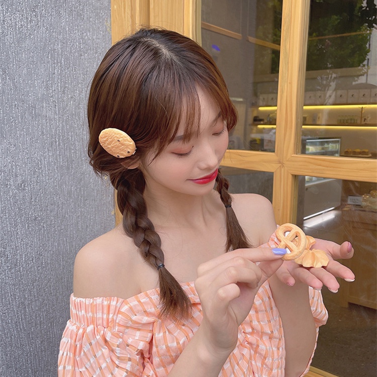 Cute Women Hair Accessories Plastic Cookies Hair Clip