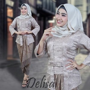 Kebaya Modern Kutubaru Embos Ivory32