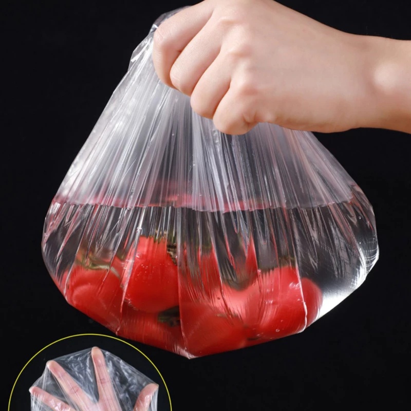 100 Pcs Tas Penyimpanan Makanan Bahan Plastik Elastis Sekali Pakai Untuk Kulkas