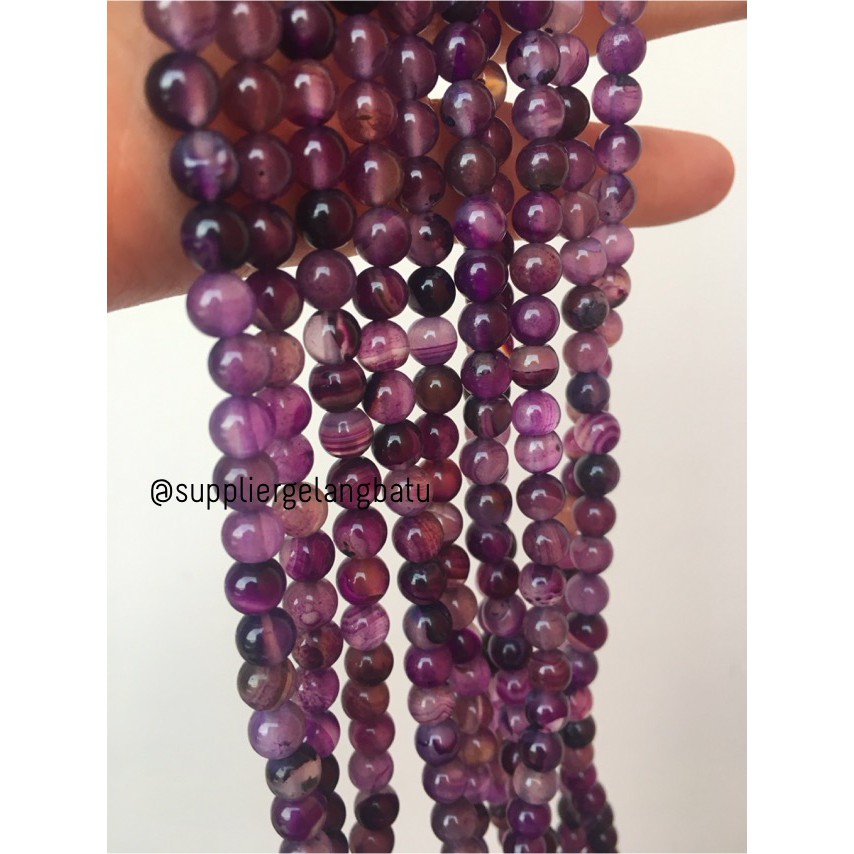 bahan batu kecubung 6mm amethyst kalimantan martapura akik kampung ungu bongkah gelang kalung acc