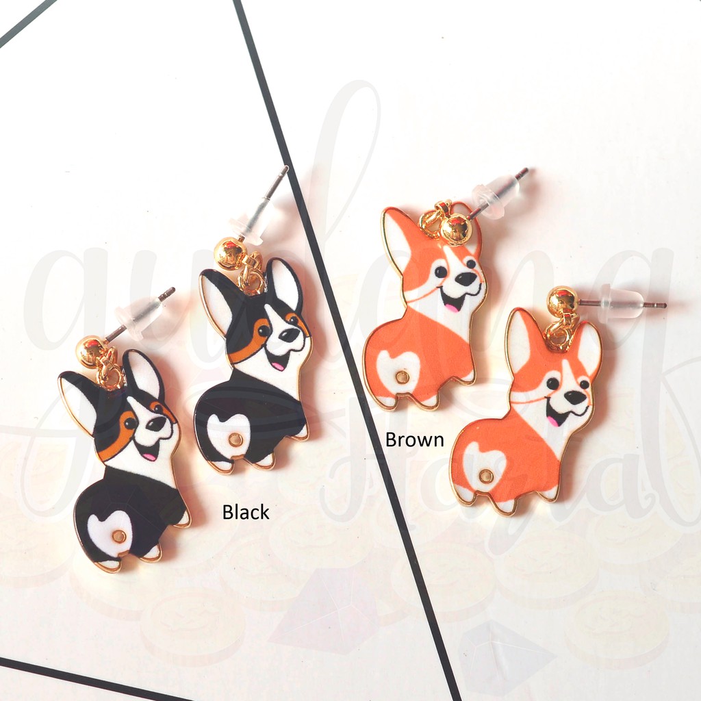 Anting Stud Korea Corgi's Butt Anjing Dog Lucu Unik Panjang GH 203581