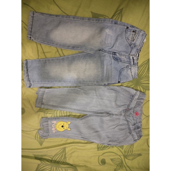 celana jeans merk disney dan merk armani 1 tahun preloved