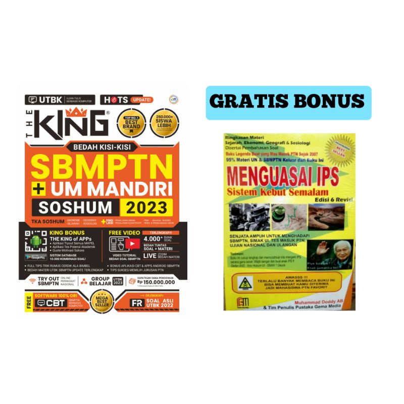 Buku The King Bedah Kisi-kisi SBMPTN & UM Mandiri Soshum 2023 - PENGIRIMAN DARI JAKARTA-2023 + SKS IPS