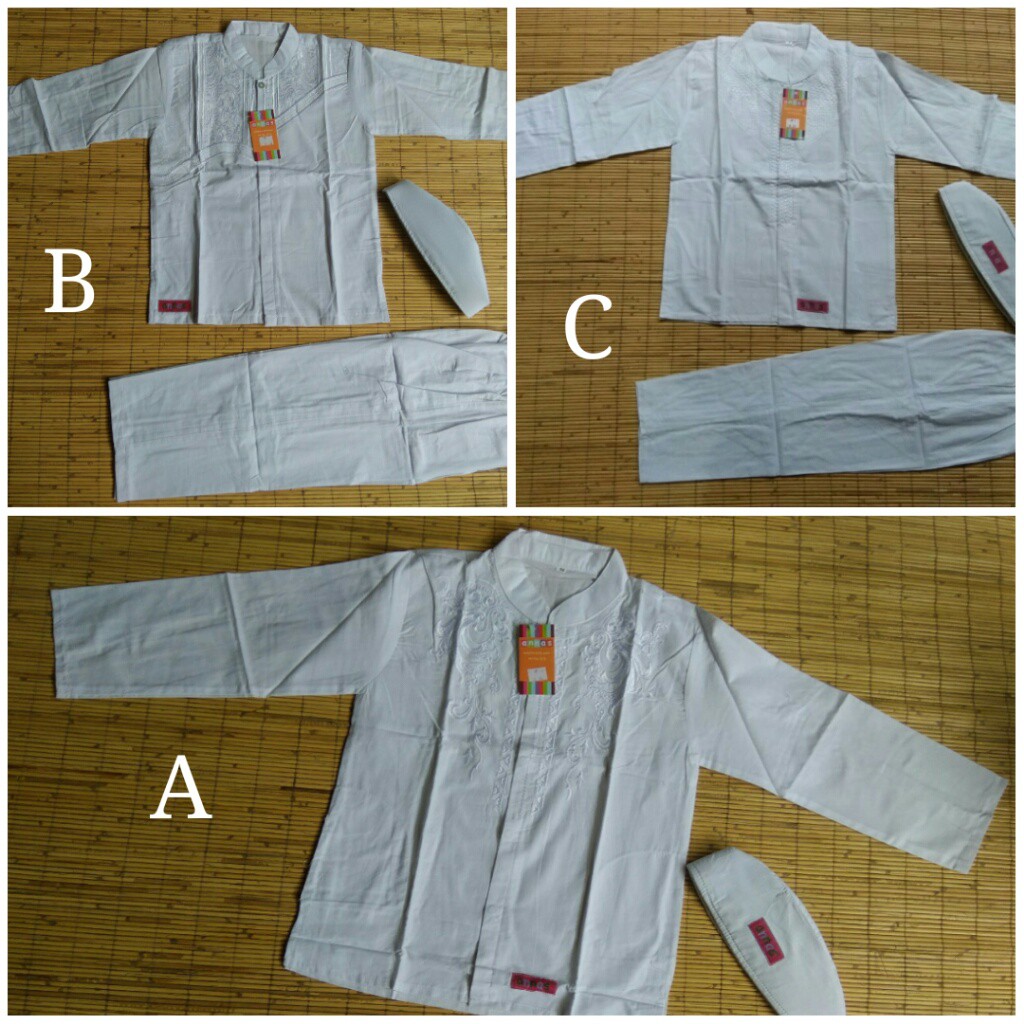 SETELAN KOKO PUTIH ANAK SIZE 4,5,6,7,8,9,10,11,12 TAHUN MERK ANNAS KATUN ADEM MURAH