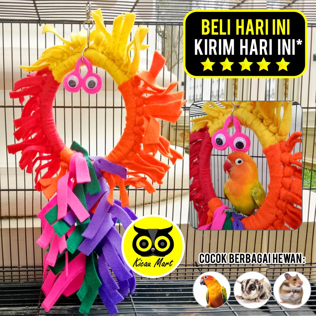 AYUNAN BURUNG SUGAR GLIDER HAMSTER MAINAN KUCING PARROT RAIBOW SWING FLANEL LOVEBIRD PARKIT FALK RNBSW