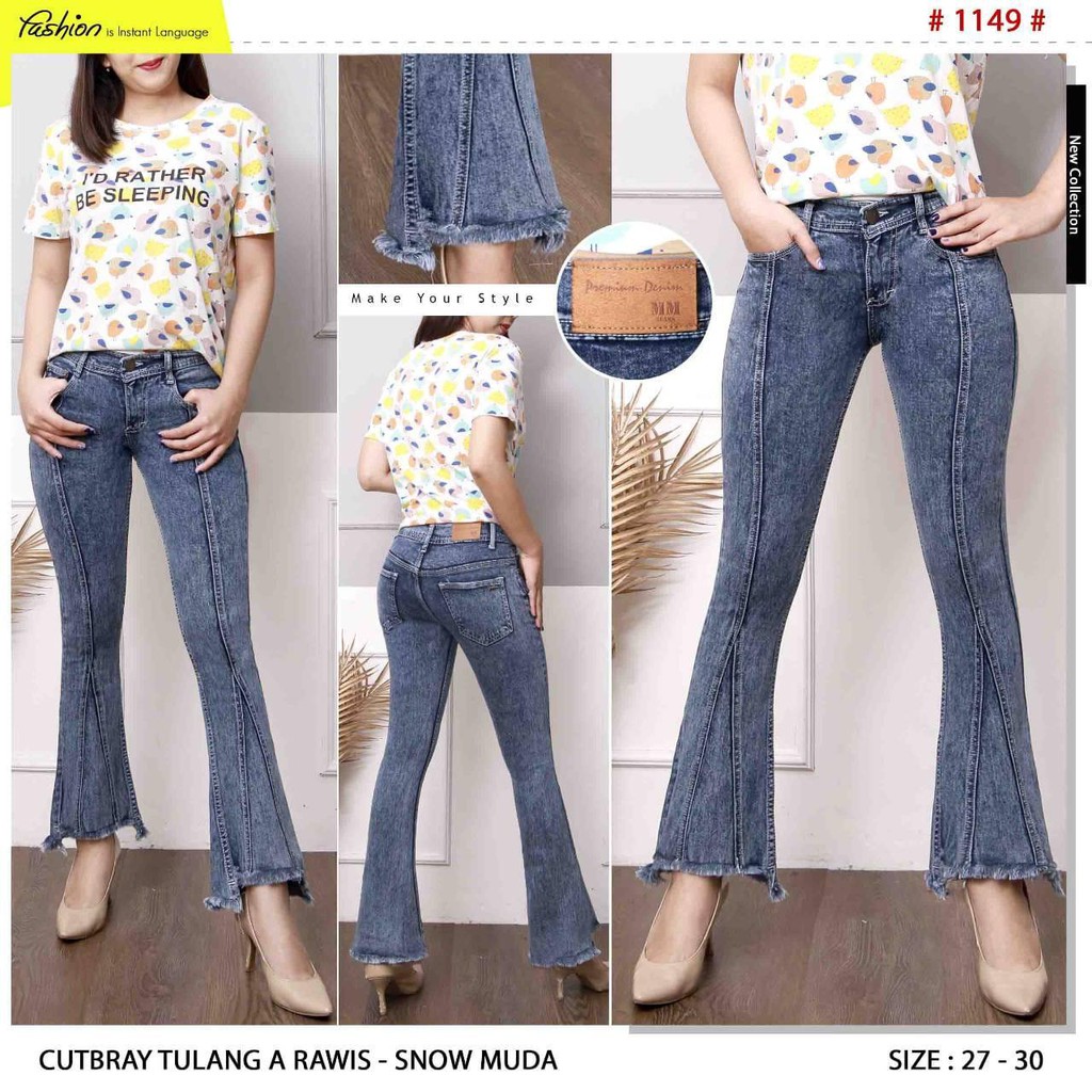 Celana Jeans Wanita Cutbray Tulang Rawis 27 28 29 30 Bisa Bayar Ditempat(COD)