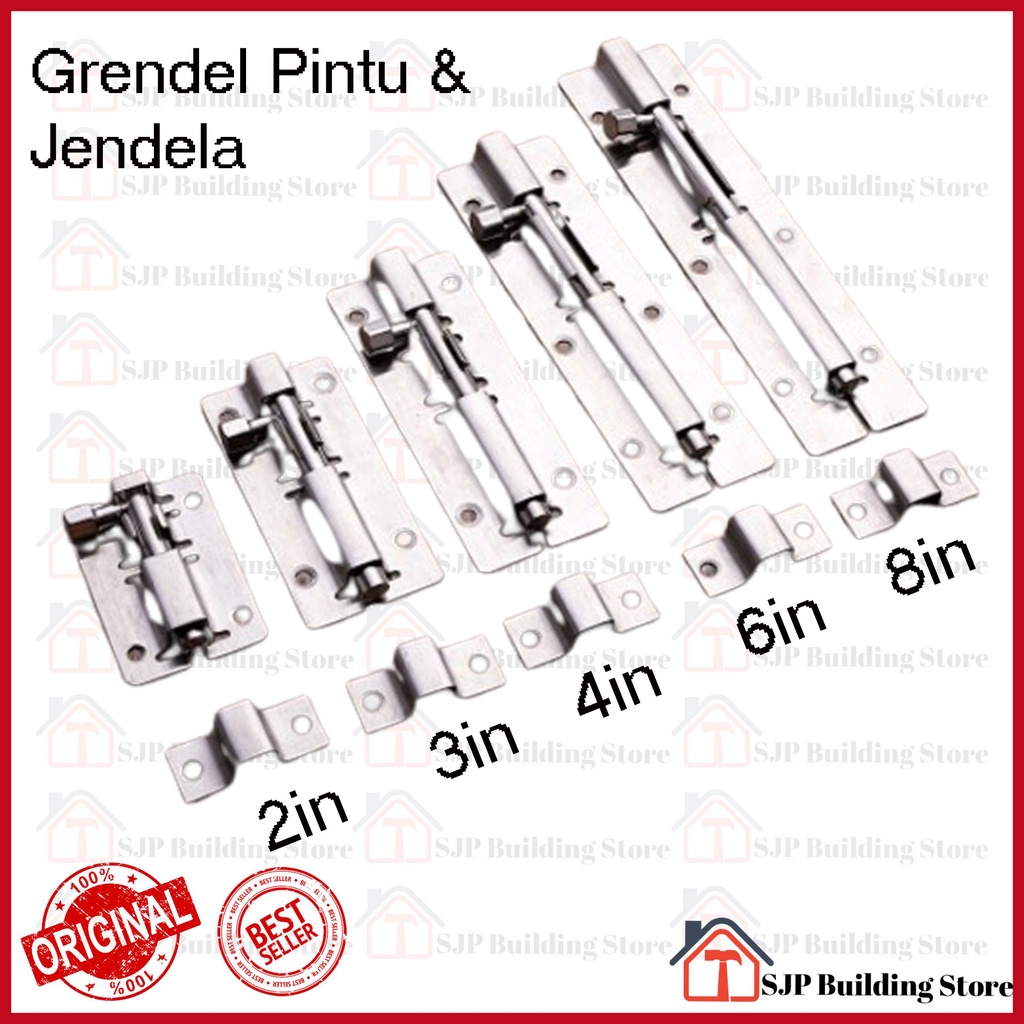 Grendel Stainless Stanlis Tebal Selot Pintu Selot Jendela Kunci Pintu Grende ANTI KARAT