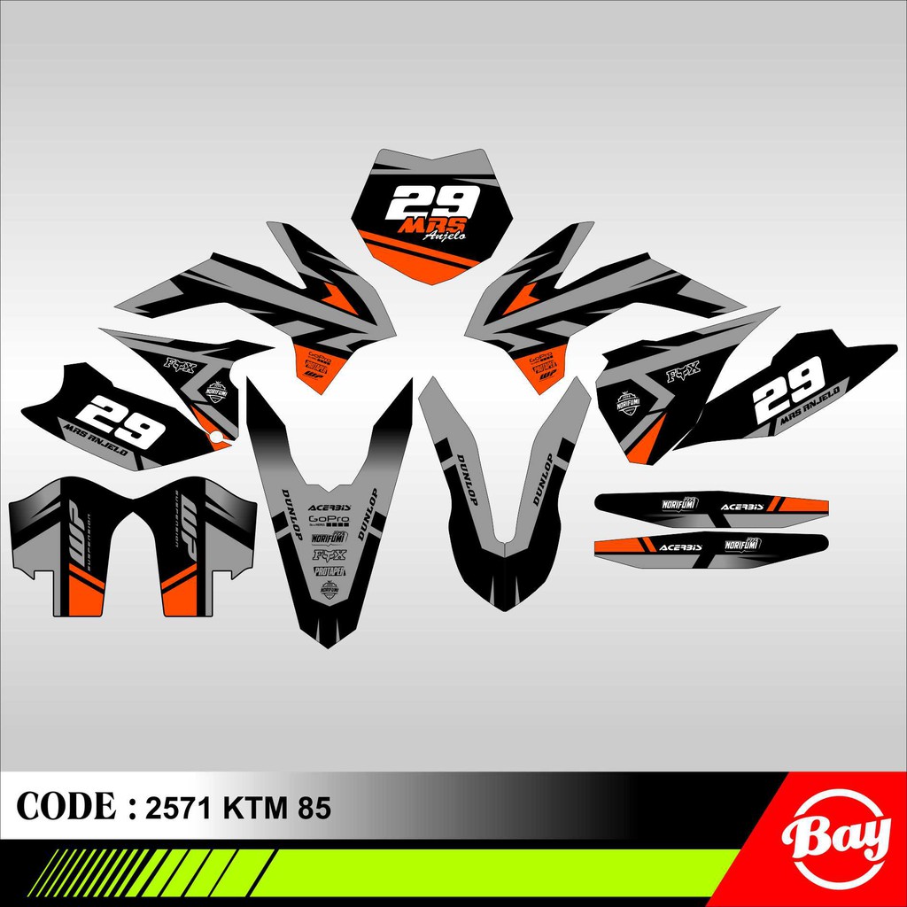 Decal Stiker Motor KTM 85 / KTM 85 SX / KTM 85 SIXDAY Full Body Sticker Custom Variasi