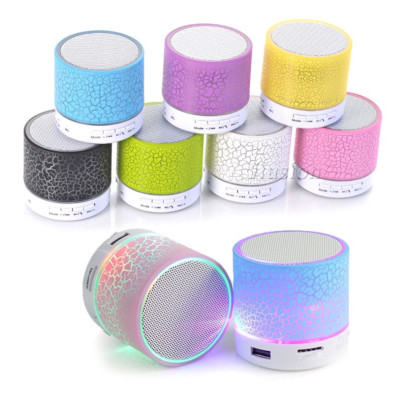 MINI Speaker Bluetooth Wireless S10 LAMPU LED Mode Retak Music Box 6warna