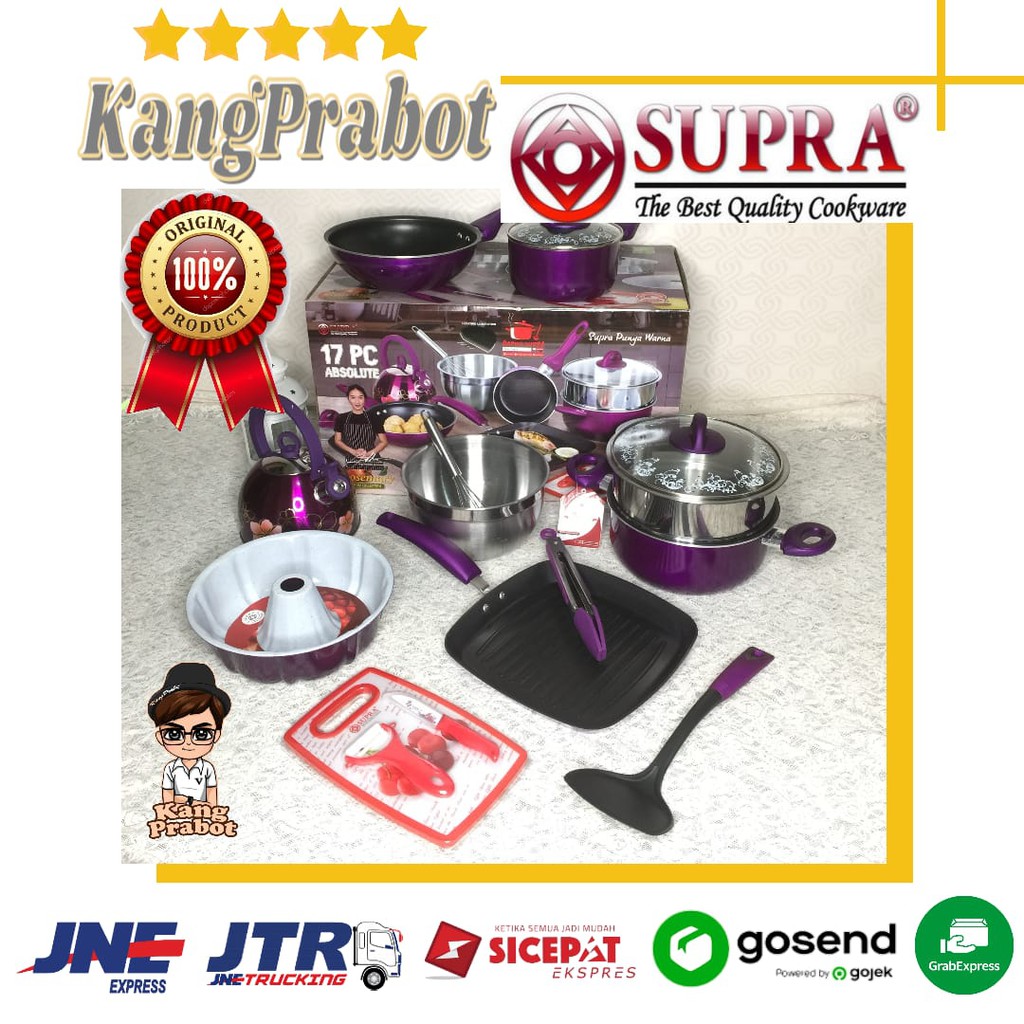 Panci SUPRA 17Pcs Absolute Almunium Nonstik Anti Lengket