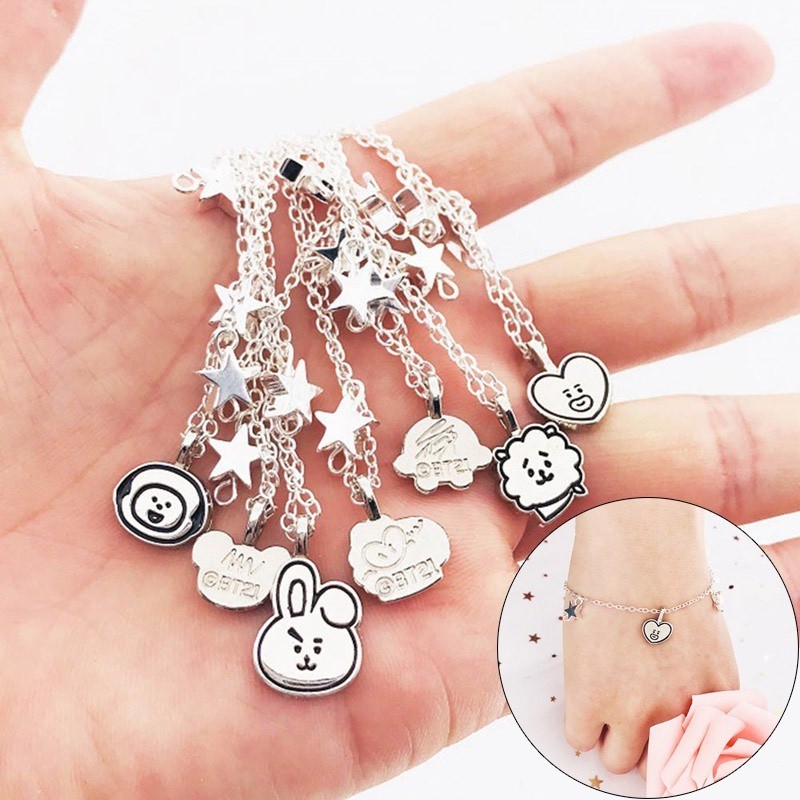 1Pc Gelang Bangle Kpop BTS Bangtan Boys bt21 Bahan 1Pc Gelang Bangle Kpop BTS Bangtan Boys bt21 Bahan