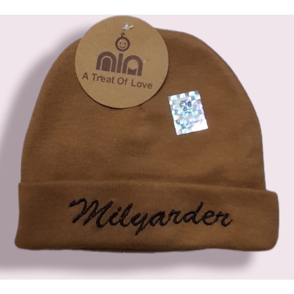 TOPI NIA BORDIR MILYARDER - TOPI BAYI MURAH - TOPI BAYI