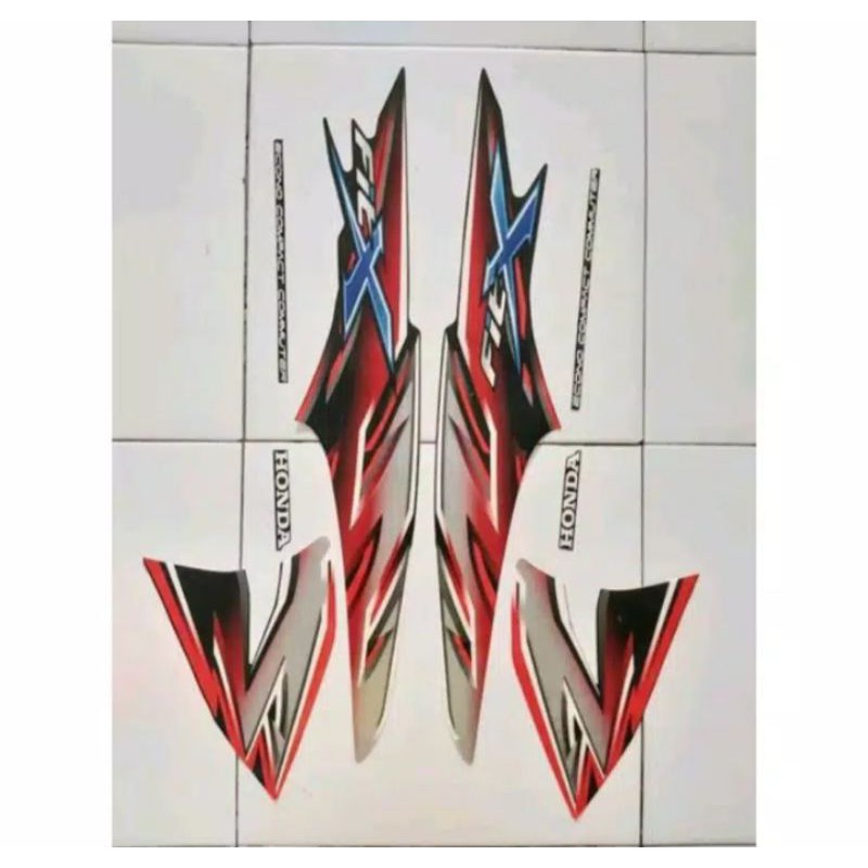 stiker Supra fit X 2008 merah