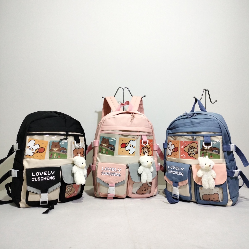 Bonus Gantungan! Tas Sekolah Remaja Ransel Anak SD SMP SMA Backpack Korea GUMA Impor 305-5