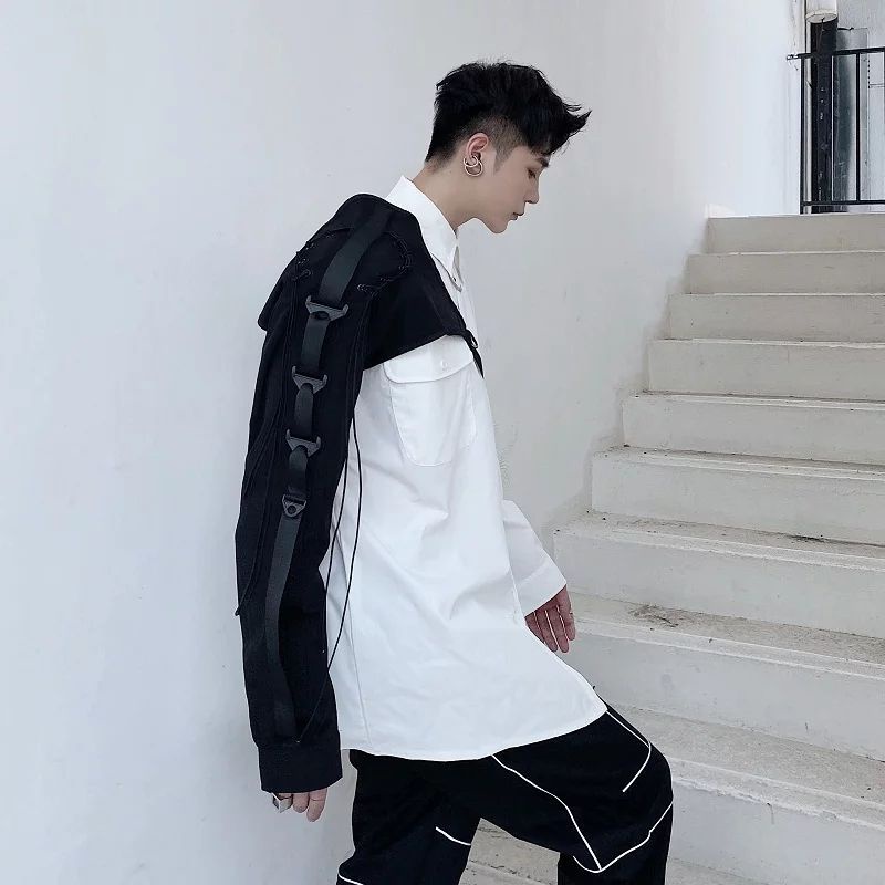 Half Sleeve Lengan Korean Style Rompi Korea Kpop Dance Unisex Asimetris