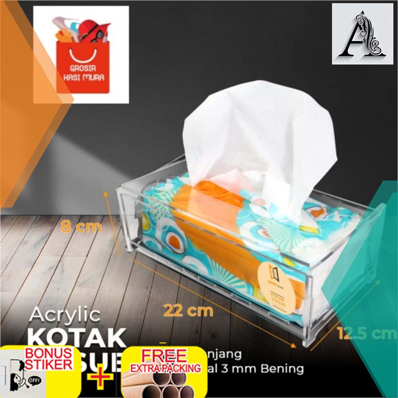 

Terlaris AKRILIK TISSUE BOX / ACRYLIC TEMPAT TISSUE / TISSUE BOX 3MM - BOX BESAR