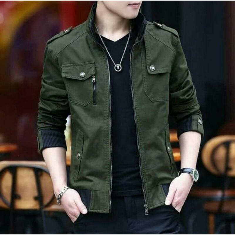 jaket pria jaket kasual jaket motor harian katun import terlaris